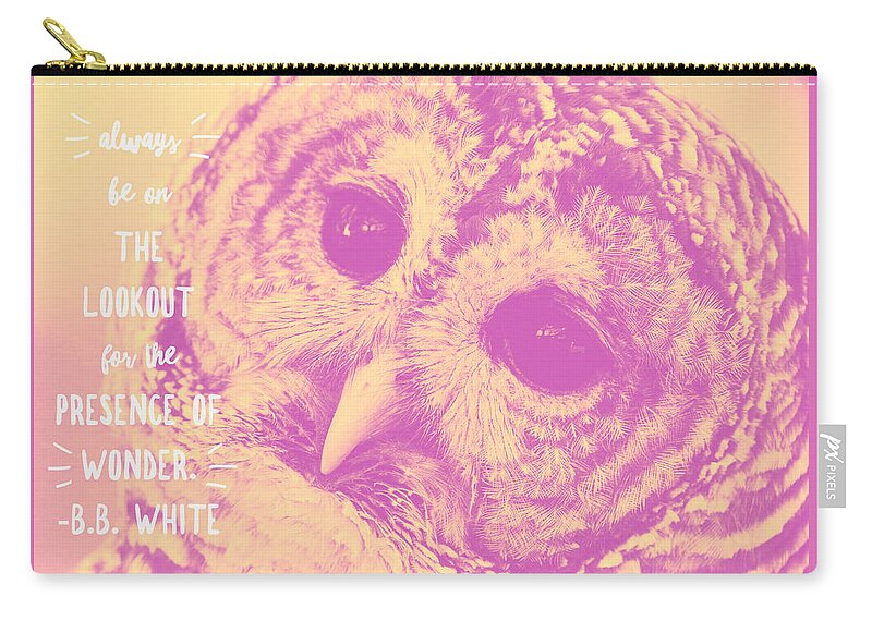 #owl. #photography Zip Pouch featuring the photograph Mr. Owl by Rebekah Zivicki