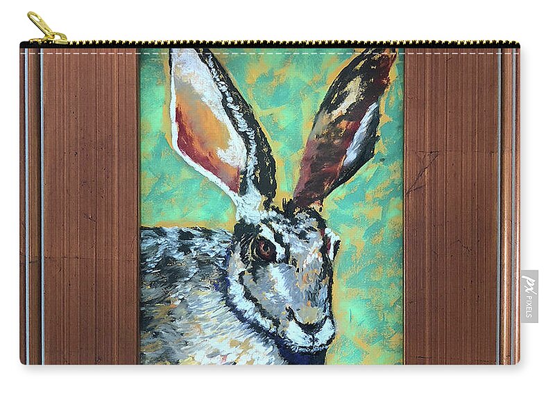 Original Zip Pouch featuring the pastel Mr. Rabbit by Gerry Delongchamp
