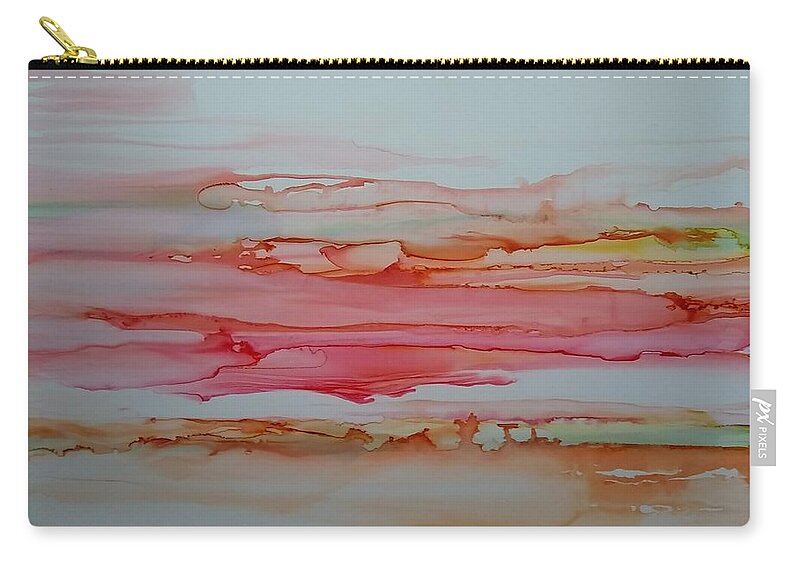 Alcohol Ink Prints Zip Pouch featuring the painting Mirage by Betsy Carlson Cross