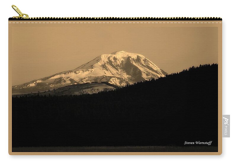 Volcano Zip Pouch featuring the photograph Mt. Adams Sunrise 2 by Steve Warnstaff