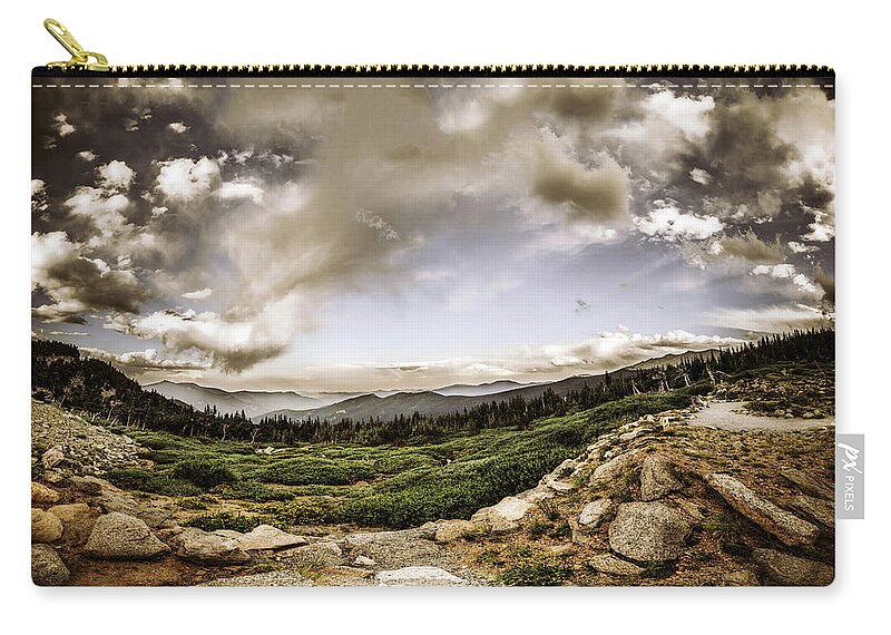 American West Zip Pouch featuring the photograph Mt. Evans Alpine Vista #2 by Chris Bordeleau
