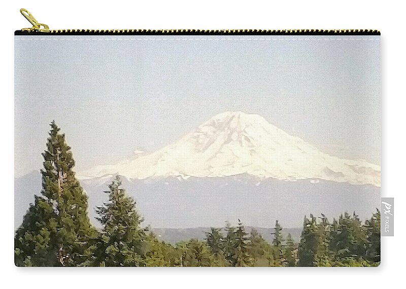 Mountain Zip Pouch featuring the photograph Mt Rainer by Jimmy Clark