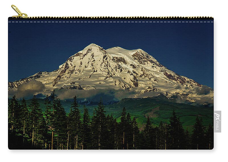 Landscape Zip Pouch featuring the photograph Mt Rainier by Jason Brooks