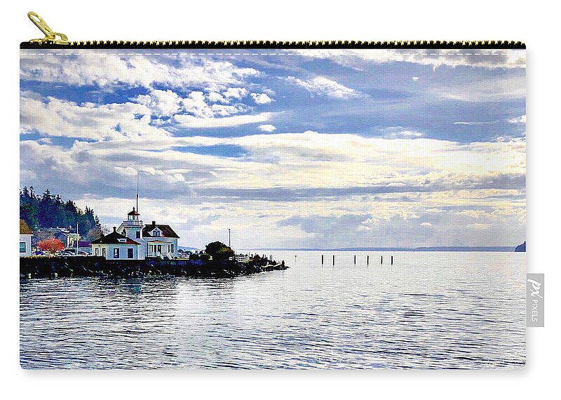 Mukilteo Zip Pouch featuring the photograph Mukilteo Lighthouse by Steph Gabler