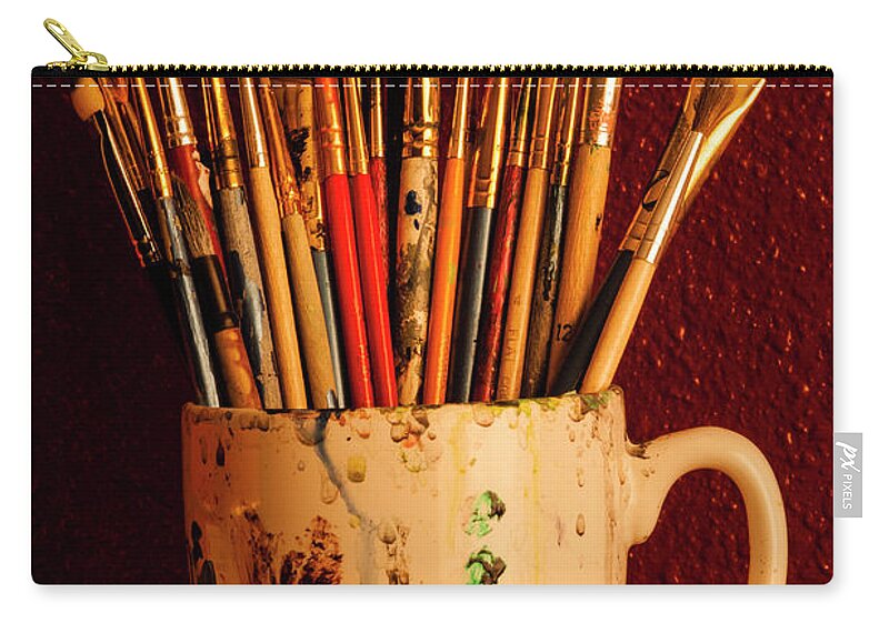 Multicolored Paint Brushes in Cup Photograph by Jim Corwin - Fine Art  America