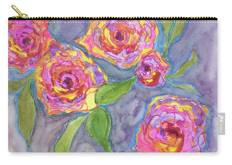  Carry-all Pouch featuring the painting Multifarious Roses by Barrie Stark