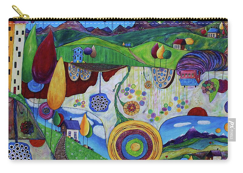 Whimsical Zip Pouch featuring the painting Multiverse by Winona's Sunshyne
