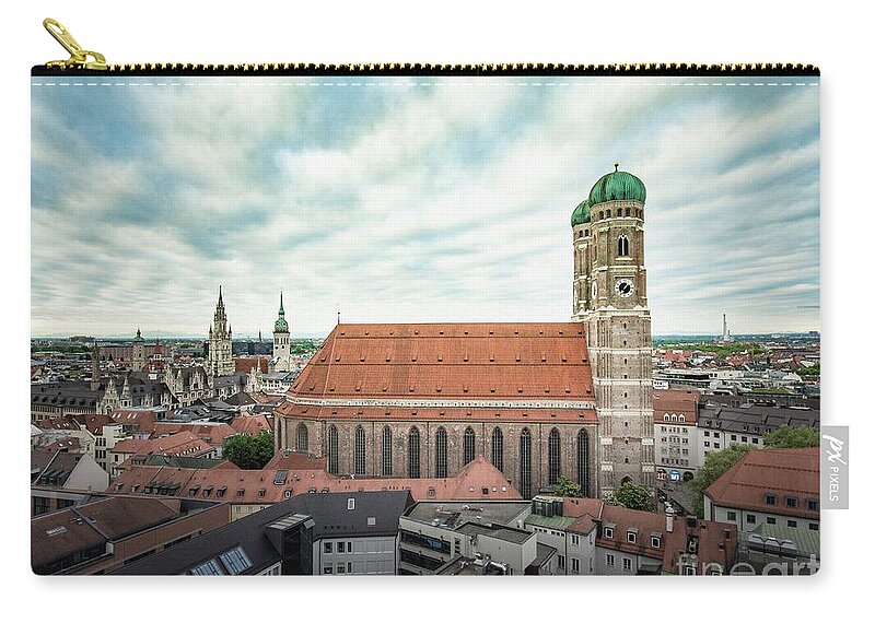 Bavaria Zip Pouch featuring the photograph Munich - Frauenkirche by Hannes Cmarits