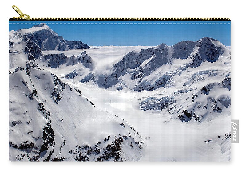 Murchison Zip Pouch featuring the photograph Murchison Glacier by Nicholas Blackwell