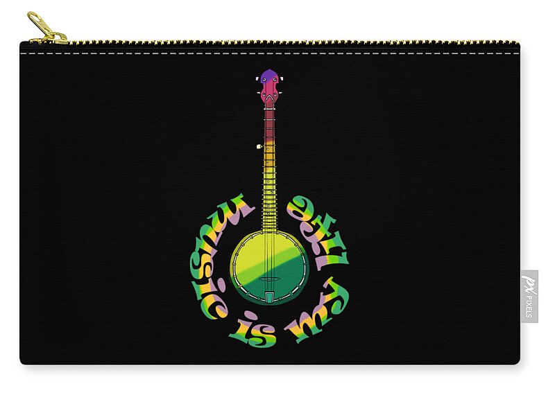 Music Zip Pouch featuring the digital art Music is my Life by Piotr Dulski
