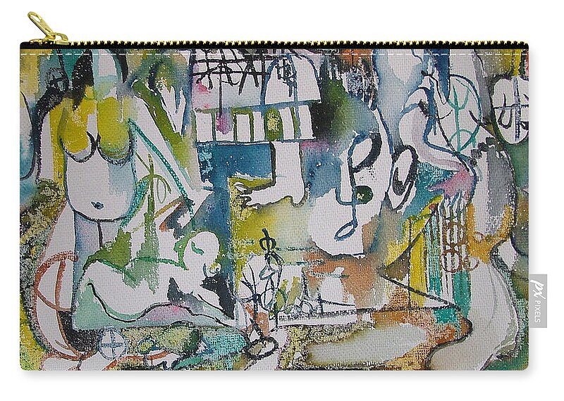 Music Zip Pouch featuring the painting Musical Abstraction by Rita Fetisov