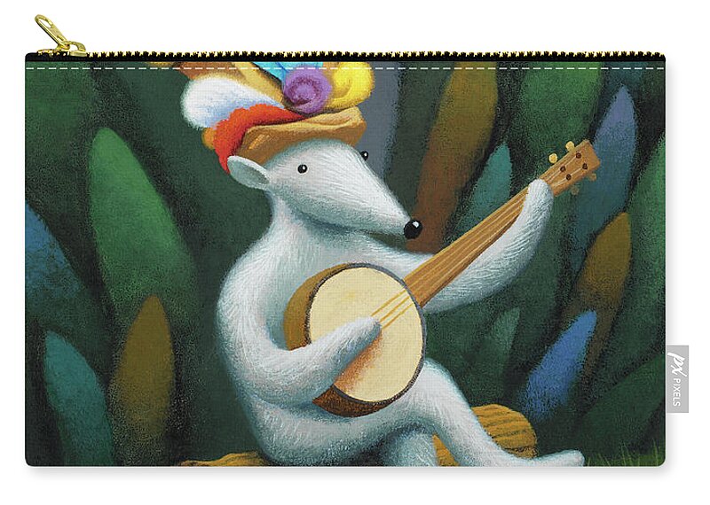 Music Zip Pouch featuring the painting Musician 1 by Chris Miles