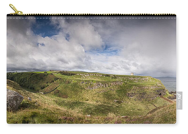 Mussenden Temple Zip Pouch featuring the photograph Mussenden Temple and the Black Glen by Nigel R Bell