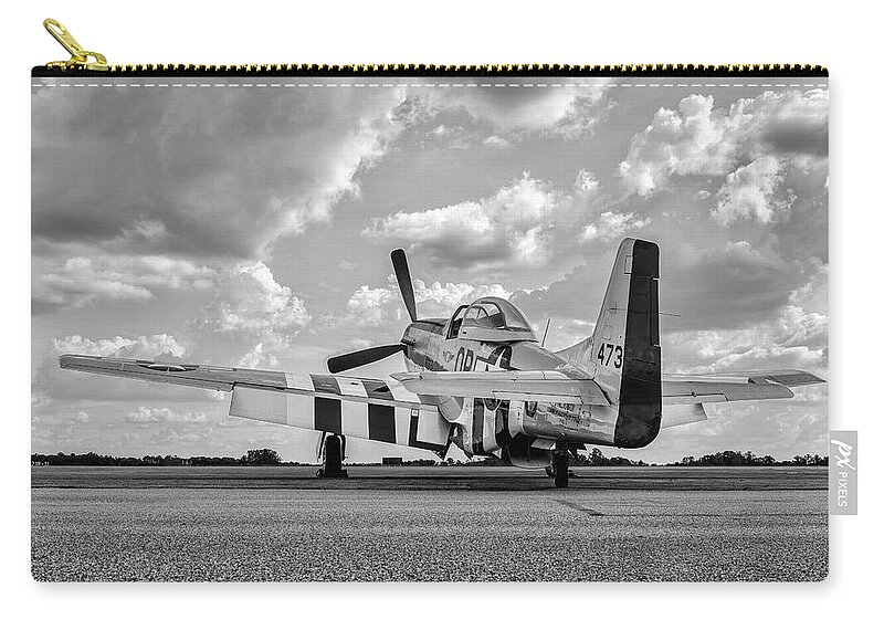 Mustang Zip Pouch featuring the photograph Mustang on the Ramp by Chris Buff