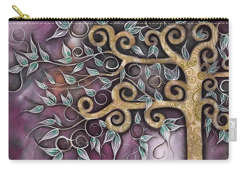 Whimsical Carry-all Pouch featuring the painting My Aurora by Abril Andrade