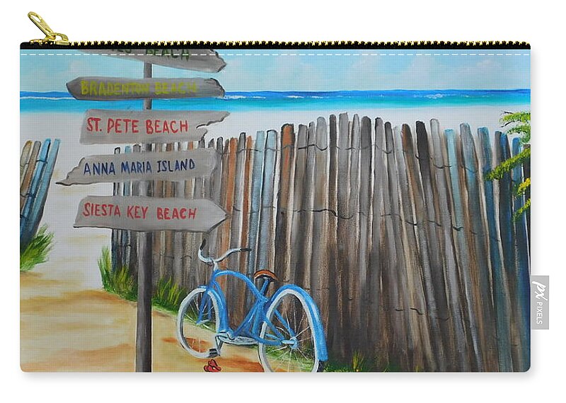 Beach Zip Pouch featuring the painting My Favorite Beaches by Lloyd Dobson
