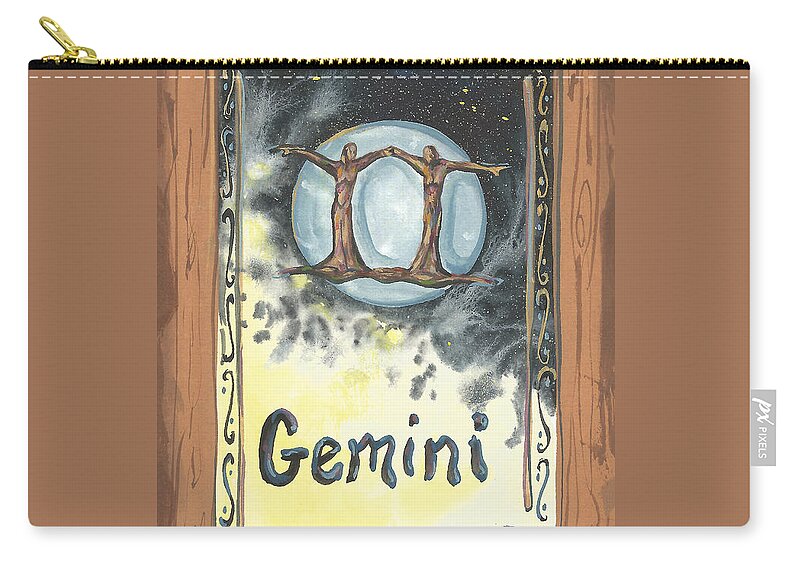 My Gemini Zip Pouch featuring the painting My Gemini by Sheri Jo Posselt