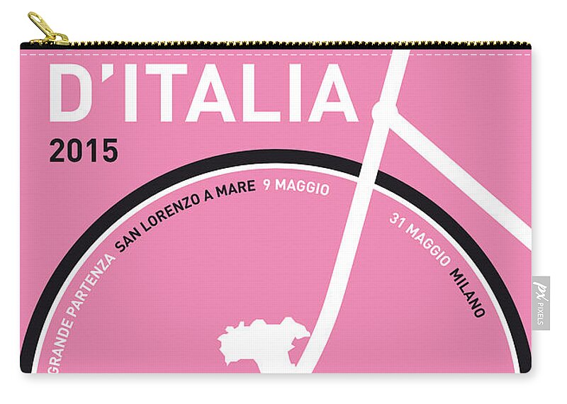2015 Zip Pouch featuring the digital art My Giro D'italia Minimal Poster 2015 by Chungkong Art