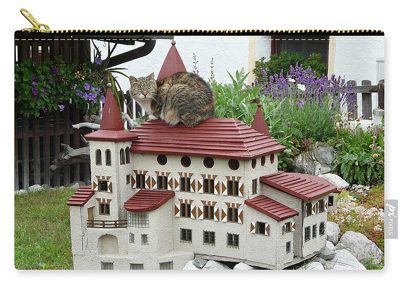 Cat Zip Pouch featuring the photograph My Home is my Castle by Valerie Ornstein