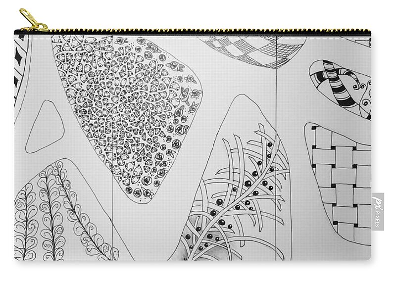 Letters Zip Pouch featuring the drawing My Inspiration by Suzanne Udell Levinger