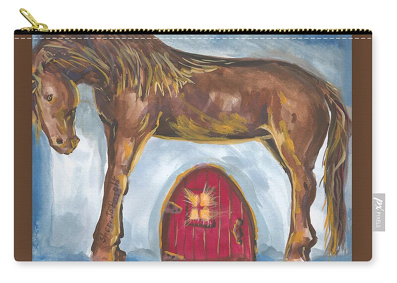 My Mane House Zip Pouch featuring the painting My Mane House by Sheri Jo Posselt