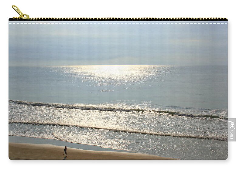 Seascape Zip Pouch featuring the photograph My morning run by Julie Lueders 