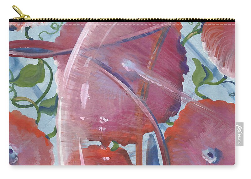 Mother Zip Pouch featuring the painting My Mother's Quilt by Sheri Jo Posselt