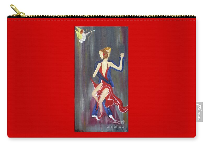 Cupid Carry-all Pouch featuring the painting My Secret Valentine by Artist Linda Marie