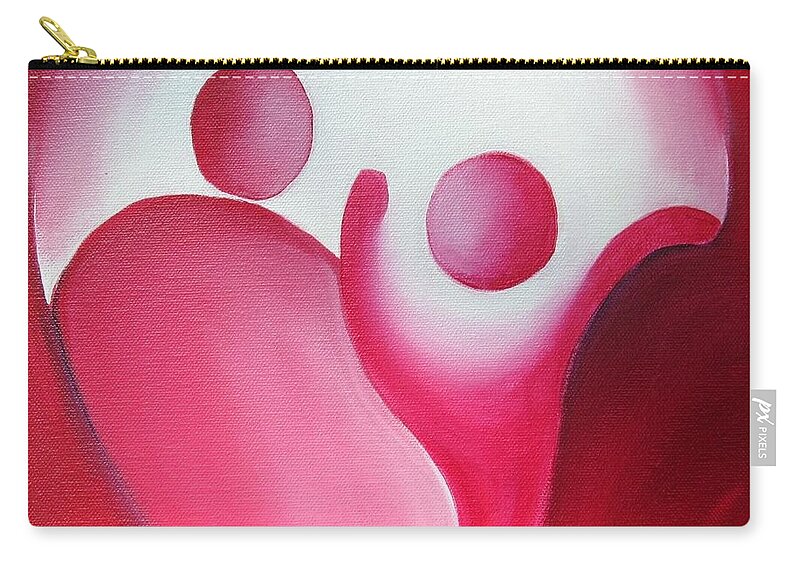 Red Zip Pouch featuring the painting My Father Taught Me... the world is full of possibilities by Jennifer Hannigan-Green