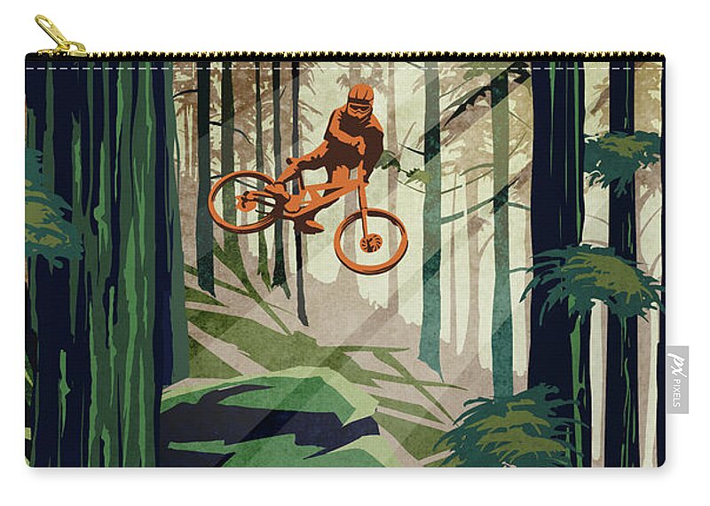Mountain Bike Zip Pouch featuring the painting My Therapy by Sassan Filsoof