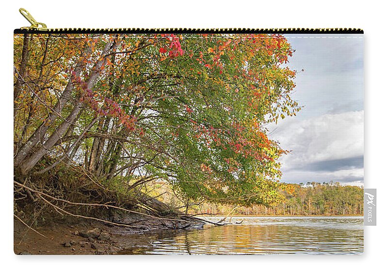Myers Zip Pouch featuring the photograph Myers Creek Fall by Alan Raasch