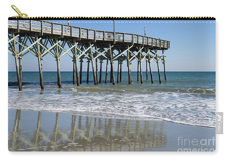 Beach Zip Pouch featuring the photograph Myrtle Beach Pier by MM Anderson