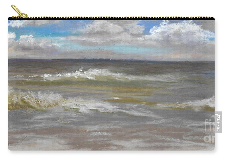 Seascape Of Myrtle Beach Zip Pouch featuring the painting Myrtle Beach by Terri Meyer