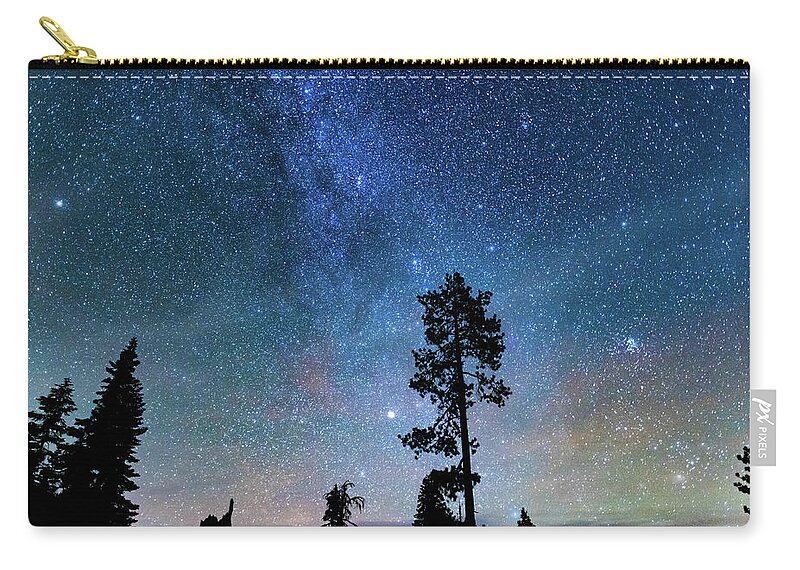 Scenery Zip Pouch featuring the photograph Mysteries of the Galaxy by Jody Partin