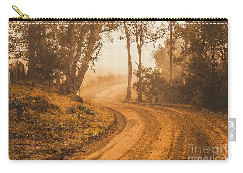 Landscape Zip Pouch featuring the photograph Mysterious autumn trail by Jorgo Photography