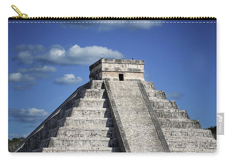 Mexico Zip Pouch featuring the photograph Mysterious El Castillo by Robert Grac