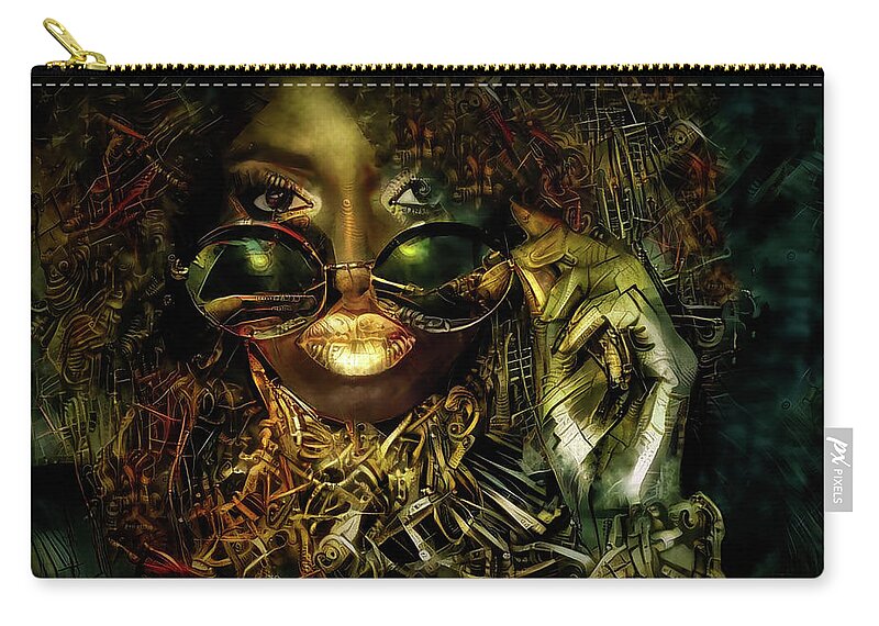 Enchantress Zip Pouch featuring the mixed media Mysterious Enchantress by Lilia S