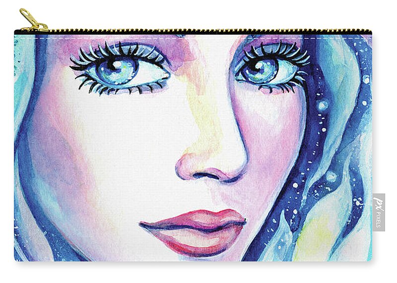 Flower Fairy Zip Pouch featuring the painting Mysterious Flower by Eva Campbell