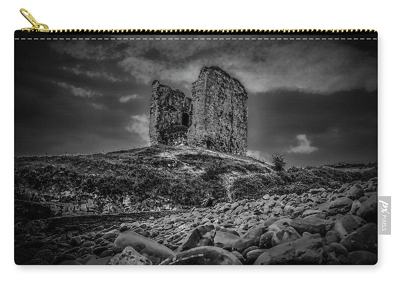 Castle Zip Pouch featuring the photograph Mysterious past BW. by Leif Sohlman