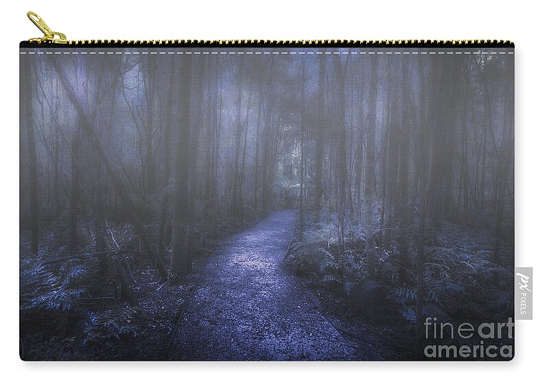 Dark Zip Pouch featuring the photograph Mystery pathway by Jorgo Photography