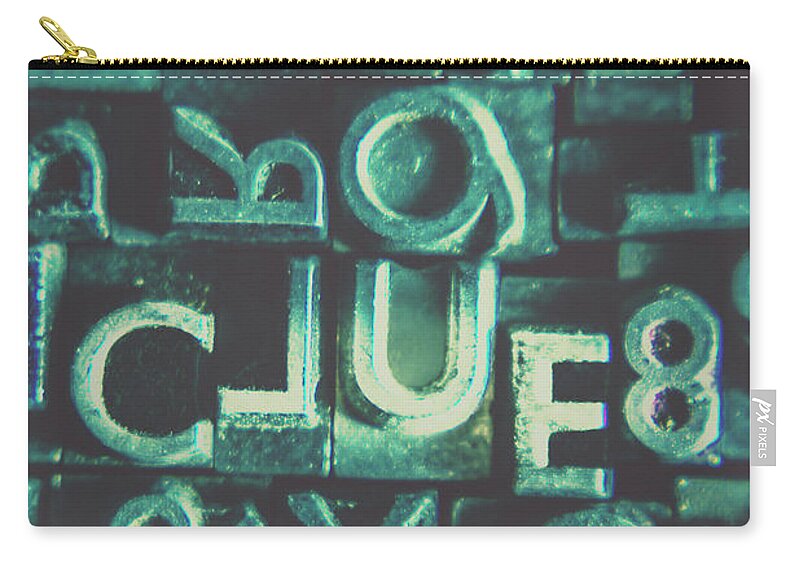 Clue Zip Pouch featuring the photograph Mystery writer clue by Jorgo Photography