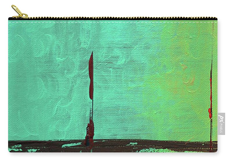 Keys Zip Pouch featuring the painting Mystic Bay Triptych 1 of 3 by Ken Figurski