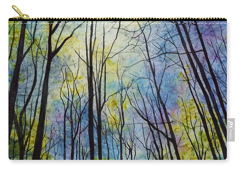 Mystic Zip Pouch featuring the painting Mystic Forest by Hailey E Herrera