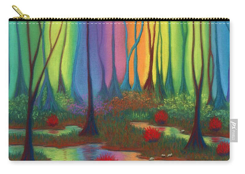 Mystic Zip Pouch featuring the pastel Mystic Marsh 01 Panel B by Michael Heikkinen