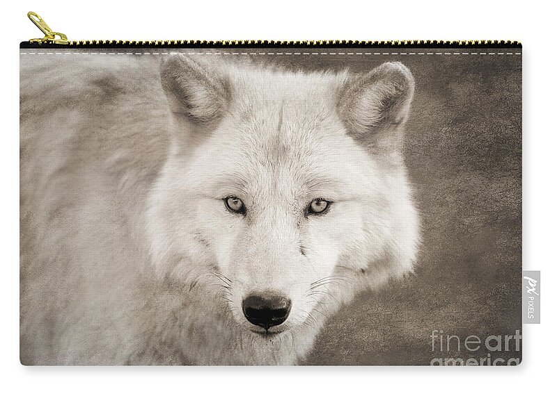 Wolf Zip Pouch featuring the photograph Mystical Creature by Ana V Ramirez