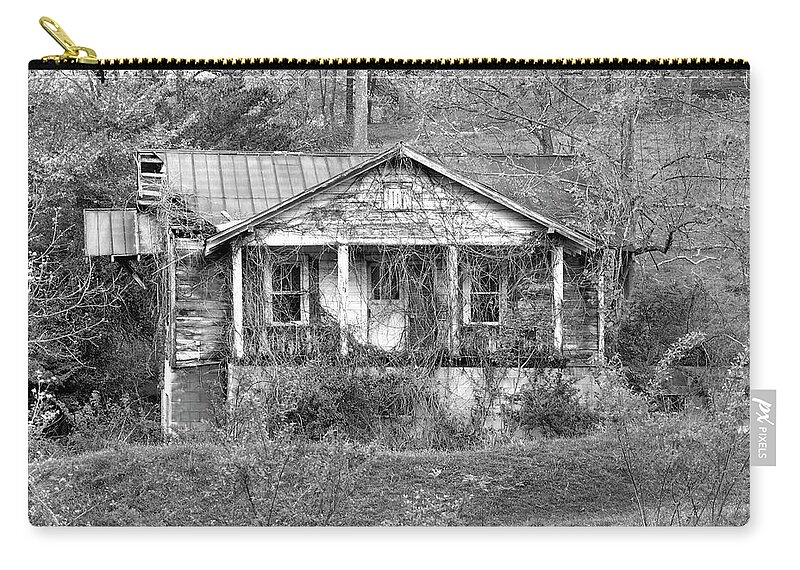 Old House Zip Pouch featuring the photograph N C Ruins 1 by Mike McGlothlen