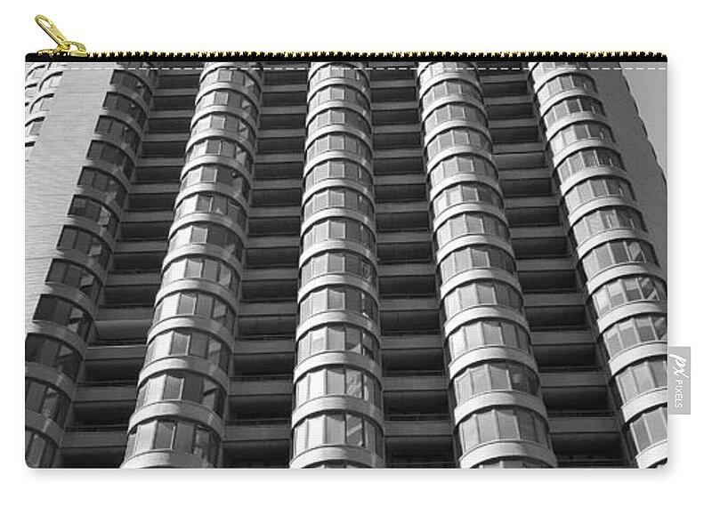 New York City Zip Pouch featuring the photograph N Y C Architecture B W by Rob Hans