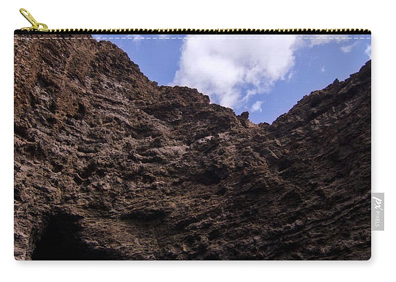 Kauai Zip Pouch featuring the photograph Na Pali Coast Sea Cave by Lawrence Knutsson