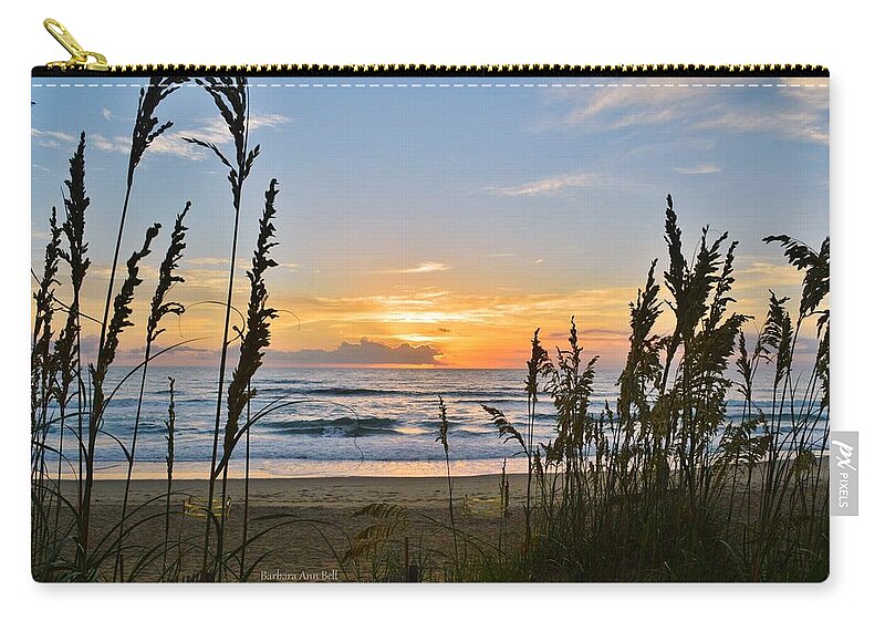 Obx Sunrise Zip Pouch featuring the photograph Nags Head August 5 2016 by Barbara Ann Bell