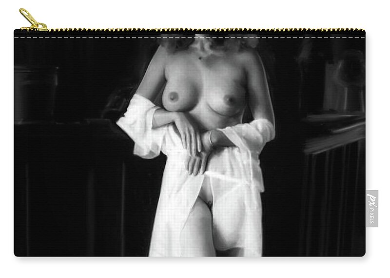 Nude Zip Pouch featuring the digital art Naked Pleasure by Shelby